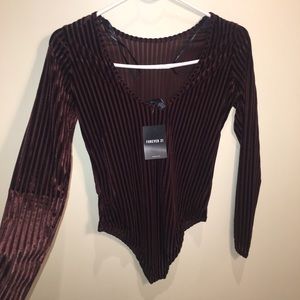 Low Back Velvety Bodysuit